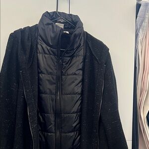 Chicos Women's Black Jacket with Vest and Hood